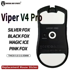 UnusualWaySports Maus-Gleitfüße für Viper V4 Pro, Gewölbte PTFE-Oberfläche, Anti-Kollaps, Magic Ice Pink Black Silver Fox