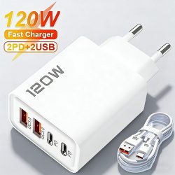 4-Port 120W Ladegerät Quick Charge 3.0 USB-C PD Typ-C USB Telefonladegeräte Schnellladegerät für iPhone Samsung Xiaomi Huawei