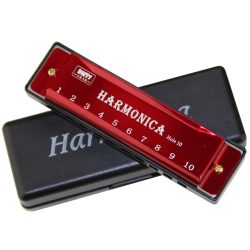 Mundharmonika-Taste von C 10-Loch-Diatonische Mundharmonika C mit Etui für Anfänger, Studenten, Kinder, Geschenk, BLUES mit Etui