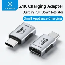 Hagibis 5.1k Widerstands-Ladeadapter USB-C-Stecker auf USB-C-Buchse für Rasierer, Trimmer, Kopfhörer, Lüfter, Elektroschrauber