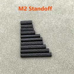 20 Stück M2 Abstandshalter-Säule gerändeltes Aluminium D3,5 mm/T4 mm schwarz für FPV RC Drohne für FPV-Rahmenteile