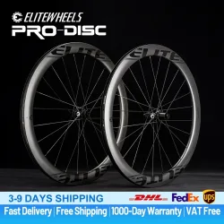 ELITEWHEELS 50mm 700C Rennrad-Scheibenbremsen-Carbonlaufradsatz mit geringem Luftwiderstand, Clincher Tubeless