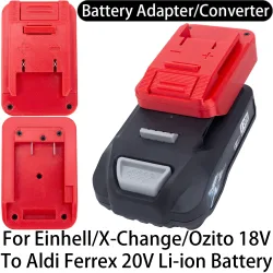 Batterieadapter für Einhell/OZITO 18V Li-Ion Werkzeug zu Aldi Ferrex 20V Li-Ion Batterieadapter Konverter Elektrowerkzeug Zubehör
