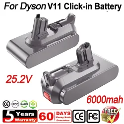 6000mAh für Dyson V11 Akku-Adapter 25,2V Ersatzakku-Zubehör passend für Dyson V11 Click-in Version SV16 SV17 SV22 SV28 SV29 SV47 970938-01 970425-01