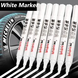 1/3/5 Stück weiße Markierungsstifte 2,0 mm öliger wasserdichter weißer Gelstift DIY Graffiti Skizzieren Marker Briefpapier Schreiben Schulbedarf