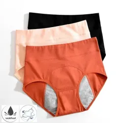 Höschen für die Menstruation, Baumwolle, Menstruationshöschen, hohe Taille, Periodenunterwäsche, Culotte Menstruelle, auslaufsichere Bragas Menstruales