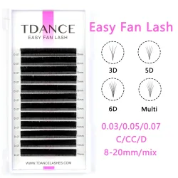 TDANCE, TDANCE Easy Fanning Schnell Blühende Wimpernverlängerungen Einzelwimpern Automatisch Hochwertige Volumen-Wimpern
