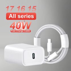 PD 40W Ladegerät USB-C Schnellladekabel für iPhone 17 16 15 Pro Max Air Mini Typ-C Datenkabel Schnelles Telefonladegerät Netzteil