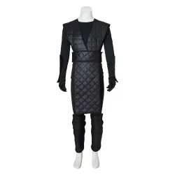 Herren MK Noob Saibot Cosplay Kostüm Schwarzer Kampfanzug mit Gesichtsbedeckung Shotokan Ninja Kämpferanzug Halloween Party Uniform