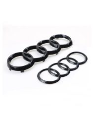 Audi 4-Ring ABS Auto Motorhaube Frontgrill Heckklappe Emblem Logo Abzeichen Aufkleber für A3 A4 A5 A6 A7 Q2 Q3 Q5 Q8 TT