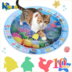 Wasser Sensorische Spielmatte Verdickte Aufblasbare Wassermatte Für Katze Und Hund Haustier Playmat Mit Fisch Meer Ozean Thema Sensorischen Spielzeug Wasser