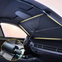 Auto Sonnenschirm Regenschirm Windschutzscheibe Klappbarer Sonnenschirm vorne Regenschirm Typ Sonnenschutz für Autofenster Sommer Sonnenschutz Zubehör