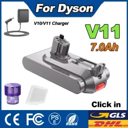 powtree, 25,2V 7,0Ah Akku für Dyson V11 Staubsauger, Akku V11 Fluffy Absolute Extra Total Clean V11 Animal, Klick-in-Typ