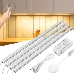 1-6Pcs Küche LED Unter Schrank Licht Durchdringbare Holz Hand Scan Motion Sensor Touch Schalter Dimmbare Badezimmer bar Nacht Lampe
