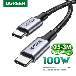 Ugreen 100w usb typ c zu usb c kabel für macbook ipad samsung xiaomi pd schnell ladekabel 5a e-marker chip schnell usb c