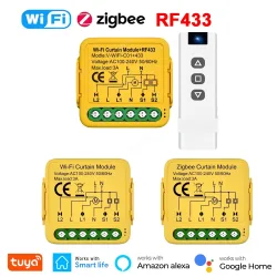 Tuya Vorhang Motor Smart Switch ZigBee WiFi RF433 3 Optionen Rollos Shutter Motor Schalter Controller Stimme für Alexa Google