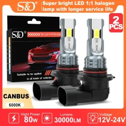 S&D 80W H8 H11 LED Canbus 9005 9006 Nebelscheinwerfer Kabellos 30000LM 6000K CSP LED-Scheinwerfer Autolampe für Fahrzeugbeleuchtung