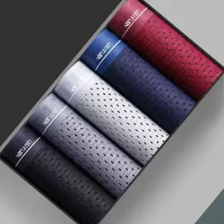 4 stücke männer Boxer Shorts Eis Seide Unterwäsche Plus Größe Unterhosen Kühlen Atmungsaktive Sexy Dünne Höschen Mesh Dessous Großhandel Viele