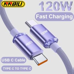 NNBILI NEUES 120W Typ-C-auf-Typ-C-Kabel für PD-Telefon, schnelles Laden, USB-A-auf-USB-C-Datenkabel für Huawei, Xiaomi, OPPO, Vivo, Samsung