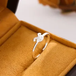 Neue Modeschmuck Einfache 925 Sterling Silber Kreative Tier Niedlichen Kleinen Kaninchen Exquisite Frauen Öffnung Ring R300
