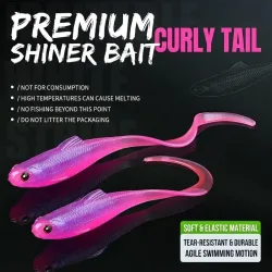 Curly Tail Grub Weichplastikköder für Barsch, Forelle & Panfish, Finesse Ribbon Tail Swimbait für Süßwasser-Angeln