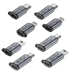 1-8 Stück USB-Typ-C-Adapter Typ C zu IOS/Micro/Mini USB Buchse auf Stecker Konverter für Xiaomi Samsung Lade- und Datensynchronisationskabel