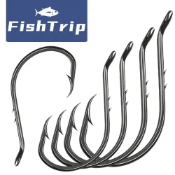 FishTrip Octopus Baitholder Angelhaken, 2 x scharfe Schnabelhaken mit Widerhaken, Hartstahl, extra scharfes geschlossenes Auge für Salzwasser