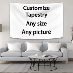 Benutzerdefinierte Flagge, 4-Loch-Wandteppich, Ihre Größe, Bild, Polyester, bedruckt, für Bar, Schlafzimmer, Zimmer, Hintergrunddekoration