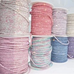 4mm Funkelnde Strass-Kordel Weiche Schlauchkordel für Kapuzenpullover, Hosenbund, DIY-Kleider, Schuhe, Taschen, Partydekoration