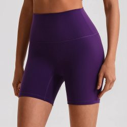 Einfarbige High-Waist Damen Sport-Shorts ? Weiche Fitness- & Workout-Shorts für Yoga, Radfahren, Laufen & Gym-Training