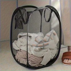 Zusammenklappbarer Pop-up-Wäschekorb aus Netzstoff, tragbarer Wäschekorb zum einfachen Waschen und Aufbewahren von schmutzigen Kleidung, Socken, Spielzeug, Kleinigkeiten