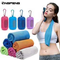 Kühlendes Handtuch, atmungsaktives, kühles Handtuch, Sporthandtuch mit Aufbewahrungsbox, Yoga-Handtuch, Fitnessstudio-Handtuch für Aktivitäten im Innen- und Außenbereich