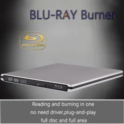 Ultraflaches externes optisches Laufwerk mit Blu-Ray-Brenner, USB 3.0, DVD-Wiedergabe, Blu-Ray R/W, CD/DVD-Brenner