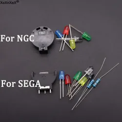 1Set Für GAMECUBE NGC BATTERIE UPGRADE Für SEGA Dreamcast DC Controller Ports PCB Power LED Kit Sicherung Kondensator Batterie halter Kit