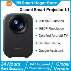 Xiaomi Smart Projektor L1, 200 ISO-Lumen, Google TV, 1080p physische Auflösung, automatische Keystone-Korrektur und Autofokus, Dolby-Audio