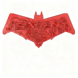 546 Teile MOC Red Hood Logo Superhelden DC Bat Modell Spielzeug-Bausteine Architektur Weihnachtsgeschenk 3D Kreative Präsentation Geburtstag
