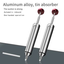 Professionelle Lötsaugerpistole aus Aluminiumlegierung, leistungsstarke Entlötpumpe für die Elektronikreparatur, PCB-Schweißwerkzeug, Silikondüse