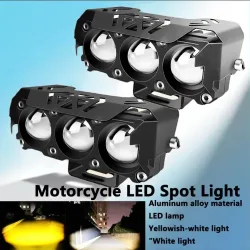 Motorrad LED Spot Licht Dual Farbe Hallo/Abblendlicht Nebel Lampen für Auto Lkw SUV UTV 12V 24VMini objektiv Scheinwerfer Fahr Licht