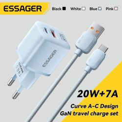 Essager 20w gan usb typ c ladegerät pd schnell lade telefon qc 3,0 schnell ladegeräte für iphone 14 13 12 11 pro max mini ipad aufladen