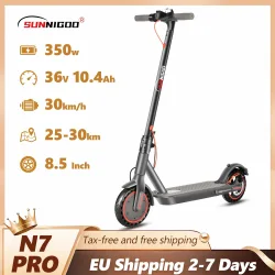 SUNNIGOO, 10,4Ah Leichter Elektroroller für Pendler Erwachsene Explosionsgeschützte Reifen Duales Bremssystem APP-Unterstützung E-Scooter 25km/h oder 30km/h