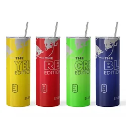 1 Stück Edelstahl-Thermosflasche 20oz Tragbare Vakuumflasche für Kalt- und Heißgetränke mit Strohhalm Kokosnuss-Beeren-Energydrink-Becher