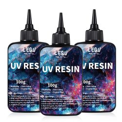 100 g UV-Harz-Kleber zum Binden und Löten, UV-Kleber-Set, schnell trocknender Harzkleber zum Binden von Glas, Metall, Holz, DIY-Handwerk, Dekoration
