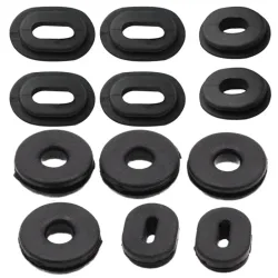 12 Teile/satz Motorrad Körper Seite Abdeckung Schwarz Gummi Tülle Verkleidung Unterlegscheibe Schrauben Feste Gummi Ring Motorrad Außen Zubehör