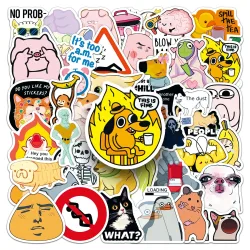 50 Stück Lustige 'This Is Fine' Aufkleber, 'This Is Fine' MeMe DIY Sticker für Scrapbooking, Handy, Laptop, Gepäck, Skateboard, Wasserfeste Aufkleber