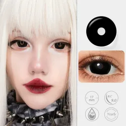 MEENIE, Meenie 17mm Verrückte Kontaktlinsen Halloween Cosplay Linsen Schwarz Rot Linsen Anime Cosplay Augenfarblinsen