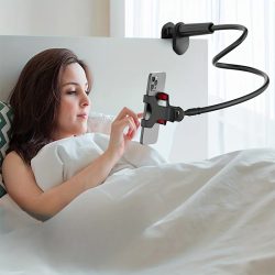 Lazy Night Desktop-Handy-Klemmhalterung, flexibler langer Arm, Schwanenhals, Lazy Person-Halterung mit Griff, Overhead-Live-Halterung