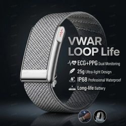 VWAR Loop Life Fitness Tracker EKG+PPG SpO2 Sport Smart Armband Herzfrequenz-Blutdruckmesser Schrittzähler Smartwatch Band