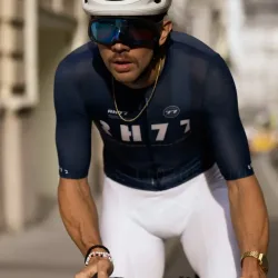 RH77 Sommer Herren Kurzarm-Radtrikot Team Individuelles Logo Atmungsaktiv Schnelltrocknend Feuchtigkeitsableitend Rennrad MTB Fahrradshirt