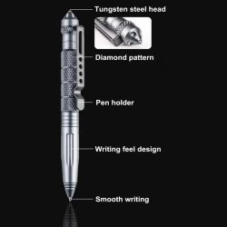 Militärischer taktischer Stift, multifunktional, Aluminiumlegierung, Outdoor, Camping, Sicherheit, Überlebenswerkzeuge, Notfall-Glasbrecher-Stift