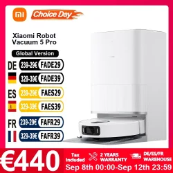 Xiaomi, Globale Version Xiaomi Robot Vacuum 5 Pro (X20+-Upgrade) AI-Kamera-Identifizierung 200 Arten von Hinderniserkennung Heben und niedrigen LDS reinigen und tief in niedrigen Räumen HD-Video Einweganrufe